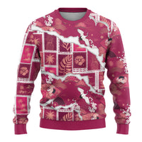 Hawaii Japanese Culture Pink Ugly Christmas Sweater Spring Cranes Aloha Pattern LT01 - Polynesian Pride