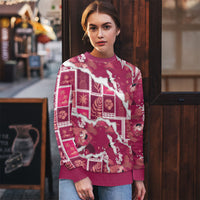 Hawaii Japanese Culture Pink Ugly Christmas Sweater Spring Cranes Aloha Pattern LT01 - Polynesian Pride