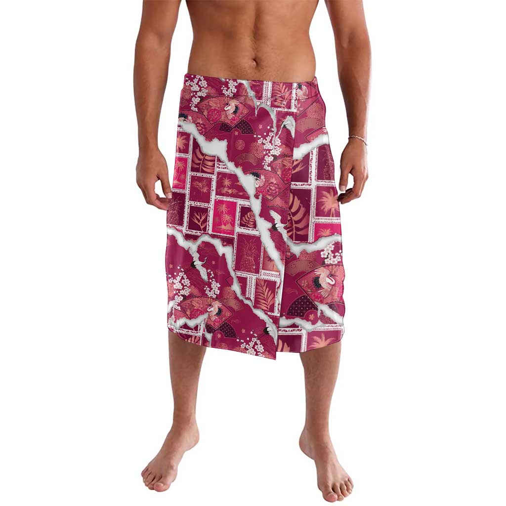 Hawaii Japanese Culture Pink Lavalava Spring Cranes Aloha Pattern LT01 Pink - Polynesian Pride