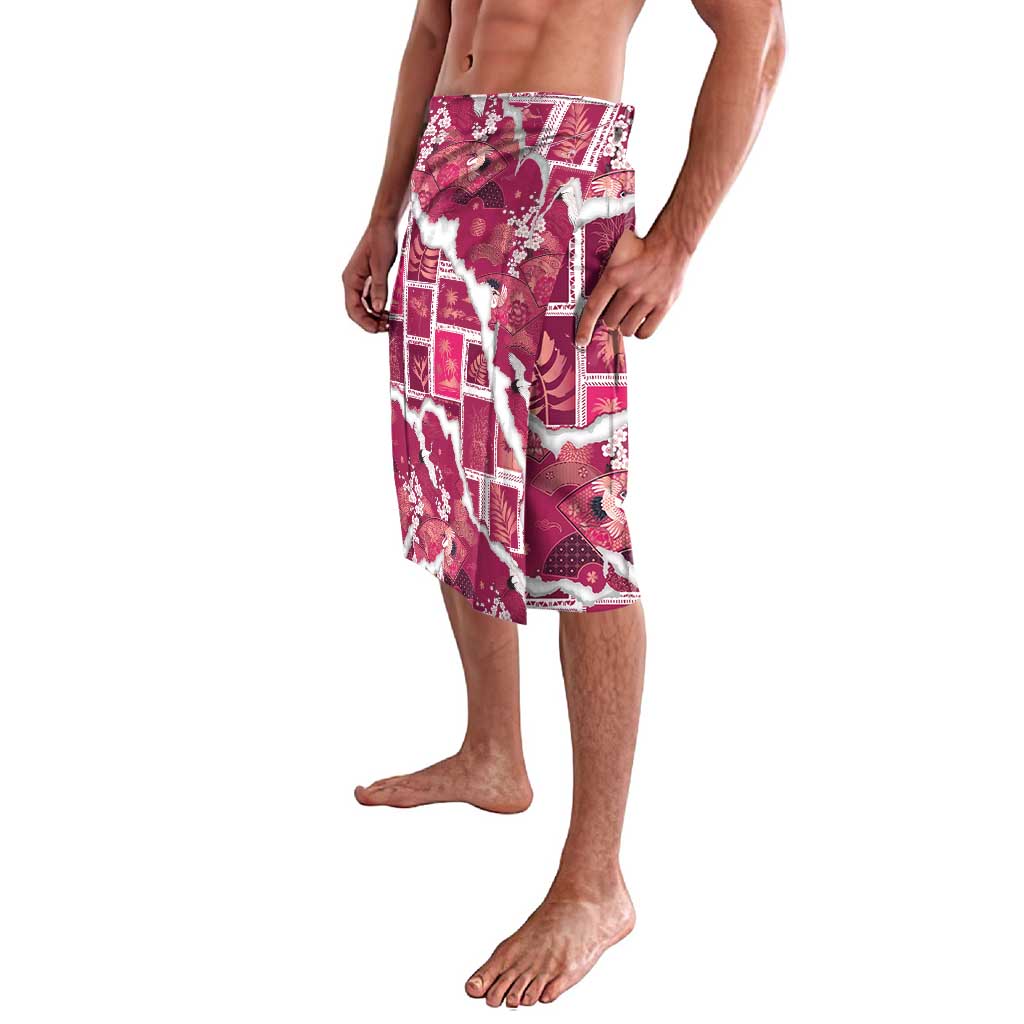Hawaii Japanese Culture Pink Lavalava Spring Cranes Aloha Pattern LT01 - Polynesian Pride