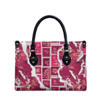 Hawaii Japanese Culture Pink Leather Bag Spring Cranes Aloha Pattern LT01 - Polynesian Pride