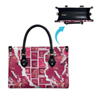Hawaii Japanese Culture Pink Leather Bag Spring Cranes Aloha Pattern LT01 - Polynesian Pride