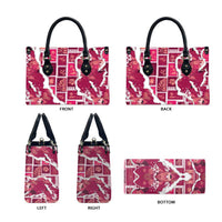 Hawaii Japanese Culture Pink Leather Bag Spring Cranes Aloha Pattern LT01 - Polynesian Pride