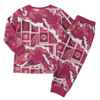 Hawaii Japanese Culture Pink Christmas Pajama Set Spring Cranes Aloha Pattern LT01 - Polynesian Pride