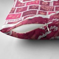 Hawaii Japanese Culture Pink Pillow Cover Spring Cranes Aloha Pattern LT01 - Polynesian Pride