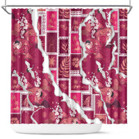 Hawaii Japanese Culture Pink Shower Curtain Spring Cranes Aloha Pattern LT01 Pink - Polynesian Pride
