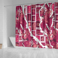 Hawaii Japanese Culture Pink Shower Curtain Spring Cranes Aloha Pattern LT01 - Polynesian Pride