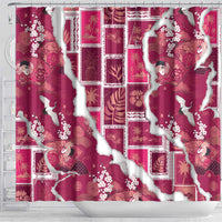 Hawaii Japanese Culture Pink Shower Curtain Spring Cranes Aloha Pattern LT01 - Polynesian Pride