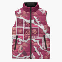 Hawaii Japanese Culture Pink Sleeveless Puffer Jacket Spring Cranes Aloha Pattern LT01 Unisex Pink - Polynesian Pride