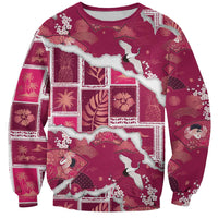 Hawaii Japanese Culture Pink Sweatshirt Spring Cranes Aloha Pattern LT01 Unisex Pink - Polynesian Pride