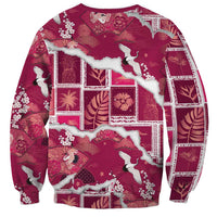Hawaii Japanese Culture Pink Sweatshirt Spring Cranes Aloha Pattern LT01 - Polynesian Pride