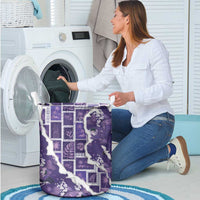 Hawaii Japanese Culture Purple Laundry Basket Spring Cranes Aloha Pattern LT01 - Polynesian Pride