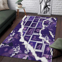 Hawaii Japanese Culture Purple Area Rug Spring Cranes Aloha Pattern LT01 Purple - Polynesian Pride