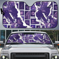 Hawaii Japanese Culture Purple Auto Sun Shade Spring Cranes Aloha Pattern LT01 Purple - Polynesian Pride