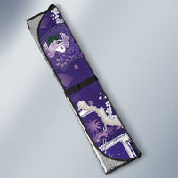 Hawaii Japanese Culture Purple Auto Sun Shade Spring Cranes Aloha Pattern LT01 - Polynesian Pride