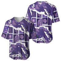 Hawaii Japanese Culture Purple Baseball Jersey Spring Cranes Aloha Pattern LT01 - Polynesian Pride