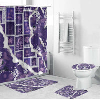 Hawaii Japanese Culture Purple Bathroom Set Spring Cranes Aloha Pattern LT01 Bathroom Set (4 pcs) Purple - Polynesian Pride