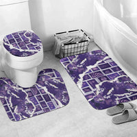 Hawaii Japanese Culture Purple Bathroom Set Spring Cranes Aloha Pattern LT01 Mat Set Only (3 pcs) One Size Purple - Polynesian Pride