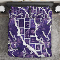 Hawaii Japanese Culture Purple Bedding Set Spring Cranes Aloha Pattern LT01 Purple - Polynesian Pride