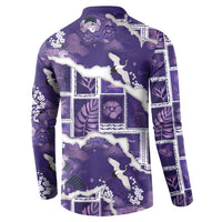 Hawaii Japanese Culture Purple Button Sweatshirt Spring Cranes Aloha Pattern LT01 - Polynesian Pride