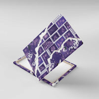Hawaii Japanese Culture Purple Canvas Wall Art Spring Cranes Aloha Pattern LT01 With Frame Purple - Polynesian Pride