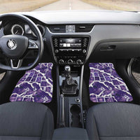 Hawaii Japanese Culture Purple Car Mats Spring Cranes Aloha Pattern LT01 Set 2pcs - Front Purple - Polynesian Pride