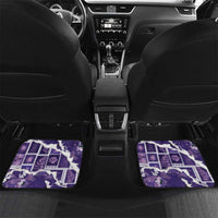 Hawaii Japanese Culture Purple Car Mats Spring Cranes Aloha Pattern LT01 Set 2pcs - Back Purple - Polynesian Pride