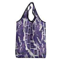 Hawaii Japanese Culture Purple Grocery Bag Spring Cranes Aloha Pattern LT01 - Polynesian Pride