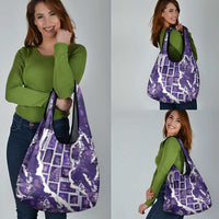 Hawaii Japanese Culture Purple Grocery Bag Spring Cranes Aloha Pattern LT01 - Polynesian Pride