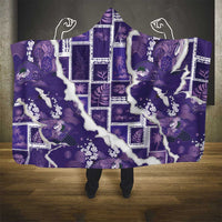 Hawaii Japanese Culture Purple Hooded Blanket Spring Cranes Aloha Pattern LT01 - Polynesian Pride