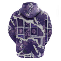 Hawaii Japanese Culture Purple Hoodie Spring Cranes Aloha Pattern LT01 - Polynesian Pride