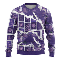 Hawaii Japanese Culture Purple Ugly Christmas Sweater Spring Cranes Aloha Pattern LT01 - Polynesian Pride