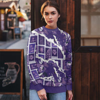 Hawaii Japanese Culture Purple Ugly Christmas Sweater Spring Cranes Aloha Pattern LT01 - Polynesian Pride