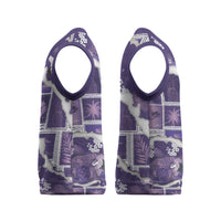 Hawaii Japanese Culture Purple Christmas Knitted V-Neck Vest Spring Cranes Aloha Pattern LT01 - Polynesian Pride