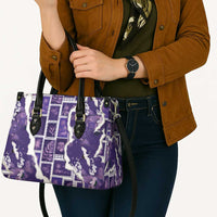 Hawaii Japanese Culture Purple Leather Bag Spring Cranes Aloha Pattern LT01 - Polynesian Pride