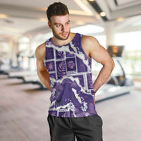 Hawaii Japanese Culture Purple Men Tank Top Spring Cranes Aloha Pattern LT01 Purple - Polynesian Pride