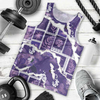 Hawaii Japanese Culture Purple Men Tank Top Spring Cranes Aloha Pattern LT01 - Polynesian Pride