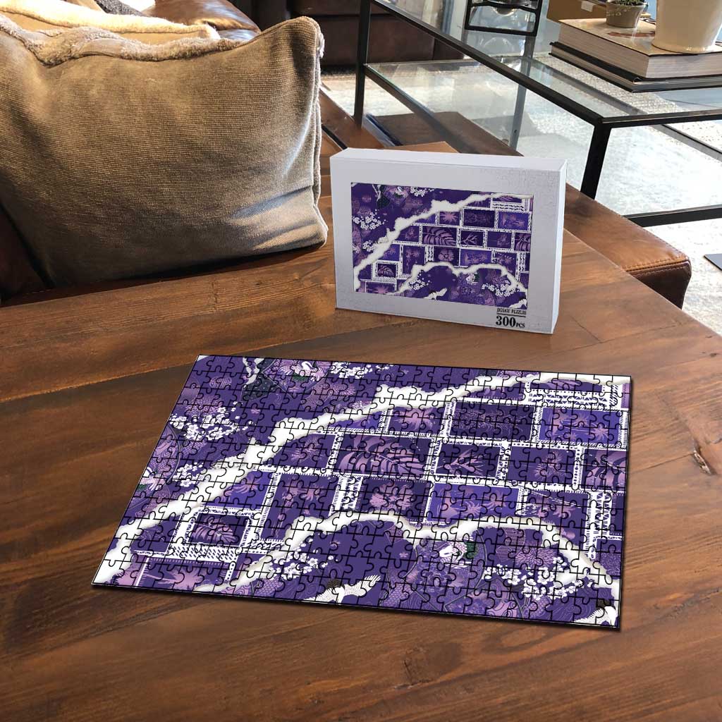 Hawaii Japanese Culture Purple Puzzle Spring Cranes Aloha Pattern LT01 - Polynesian Pride