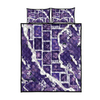 Hawaii Japanese Culture Purple Quilt Bed Set Spring Cranes Aloha Pattern LT01 - Polynesian Pride