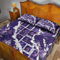 Hawaii Japanese Culture Purple Quilt Bed Set Spring Cranes Aloha Pattern LT01 - Polynesian Pride