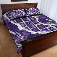 Hawaii Japanese Culture Purple Quilt Bed Set Spring Cranes Aloha Pattern LT01 - Polynesian Pride