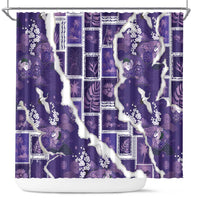 Hawaii Japanese Culture Purple Shower Curtain Spring Cranes Aloha Pattern LT01 Purple - Polynesian Pride