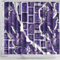 Hawaii Japanese Culture Purple Shower Curtain Spring Cranes Aloha Pattern LT01 - Polynesian Pride