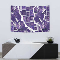 Hawaii Japanese Culture Purple Tapestry Spring Cranes Aloha Pattern LT01 - Polynesian Pride