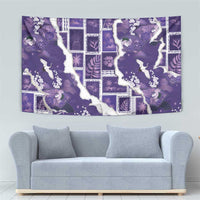 Hawaii Japanese Culture Purple Tapestry Spring Cranes Aloha Pattern LT01 - Polynesian Pride