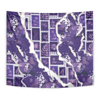 Hawaii Japanese Culture Purple Tapestry Spring Cranes Aloha Pattern LT01 - Polynesian Pride