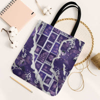 Hawaii Japanese Culture Purple Tote Bag Spring Cranes Aloha Pattern LT01 Black Strap One Size Purple - Polynesian Pride