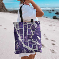 Hawaii Japanese Culture Purple Tote Bag Spring Cranes Aloha Pattern LT01 - Polynesian Pride