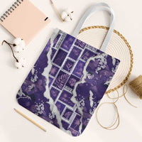 Hawaii Japanese Culture Purple Tote Bag Spring Cranes Aloha Pattern LT01 White Strap One Size Purple - Polynesian Pride