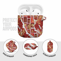 Hawaii Japanese Culture Red AirPods Case Spring Cranes Aloha Pattern LT01 - Polynesian Pride